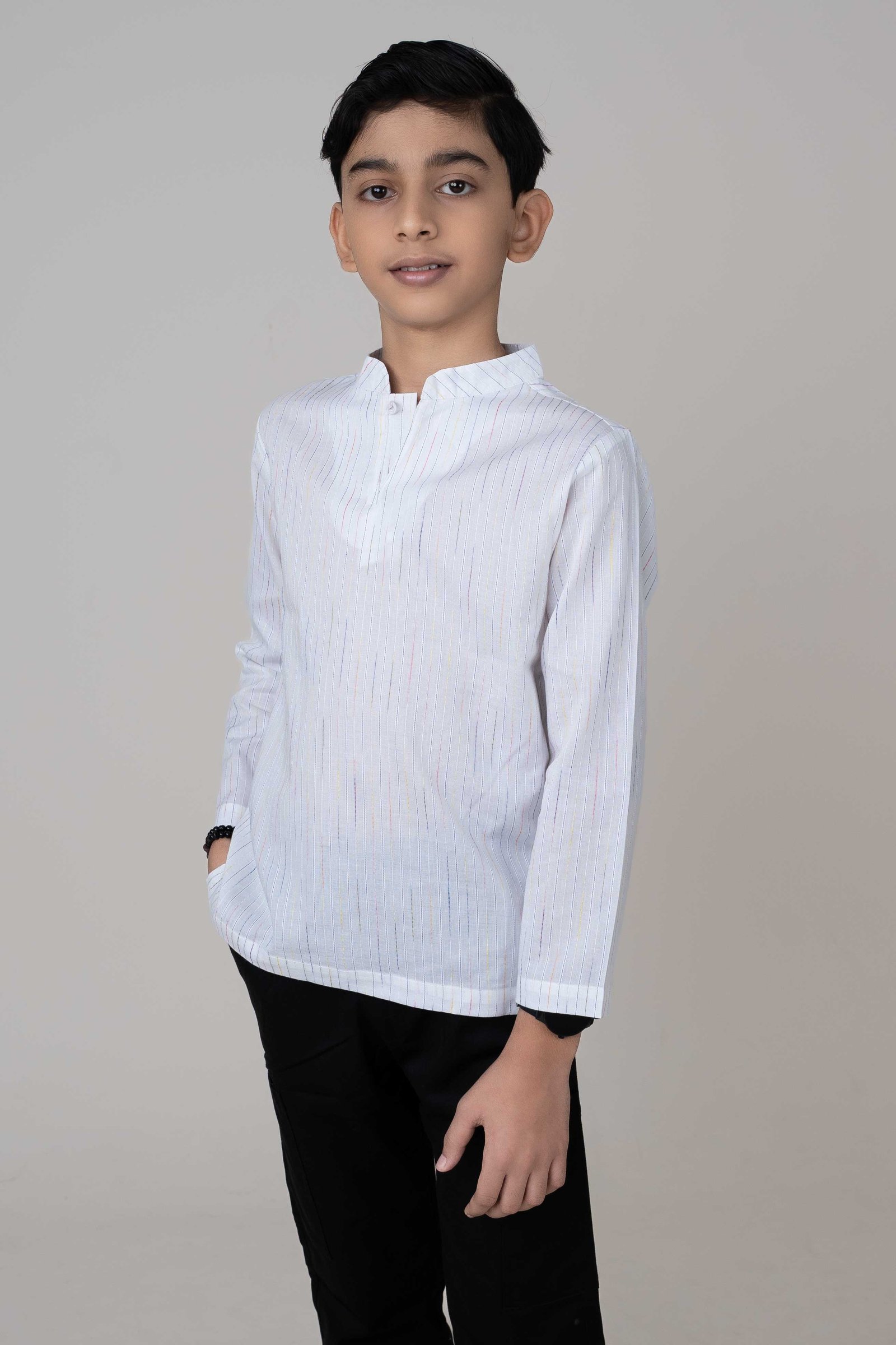 Kids Premium Traditional Casual Style Striped Fotua