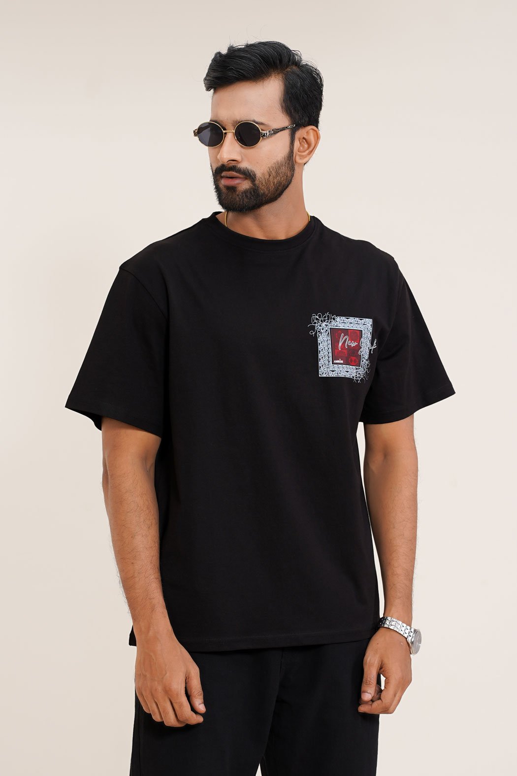 Urban Fashion New York Artwork Black T Shirt BLACK gallery image