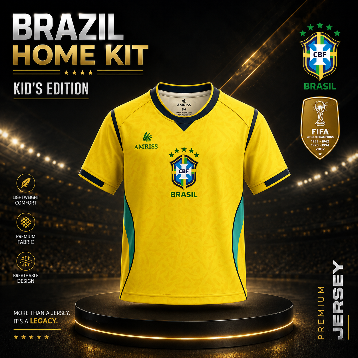 Brazil Home Jersey KIDS FIFA 2026