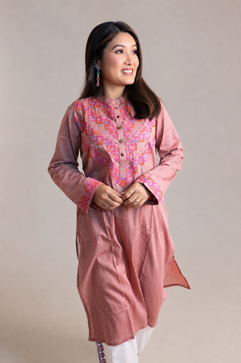 Amriss Roseveil Embroidered One Piece Long Kurti