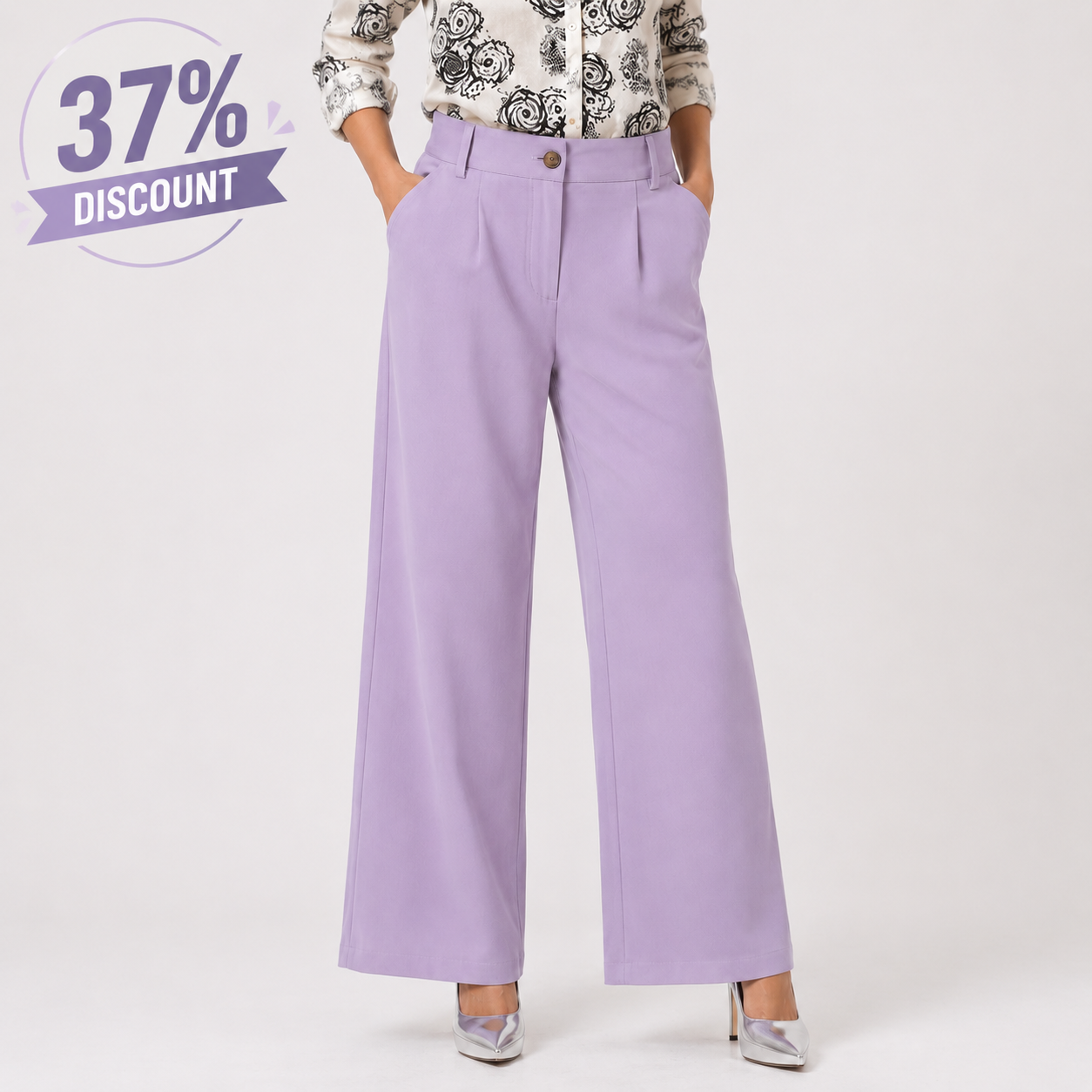 AMRISS Women's Premium Wide Leg Formal Pants – Classic Blue
