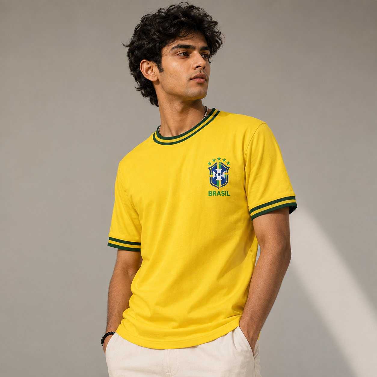 Brazilian National Team Inspired Yellow Football Fan Jersey